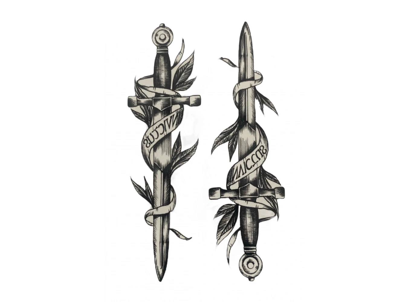 Geçici Kılıç Figürlü Dövme Tatto