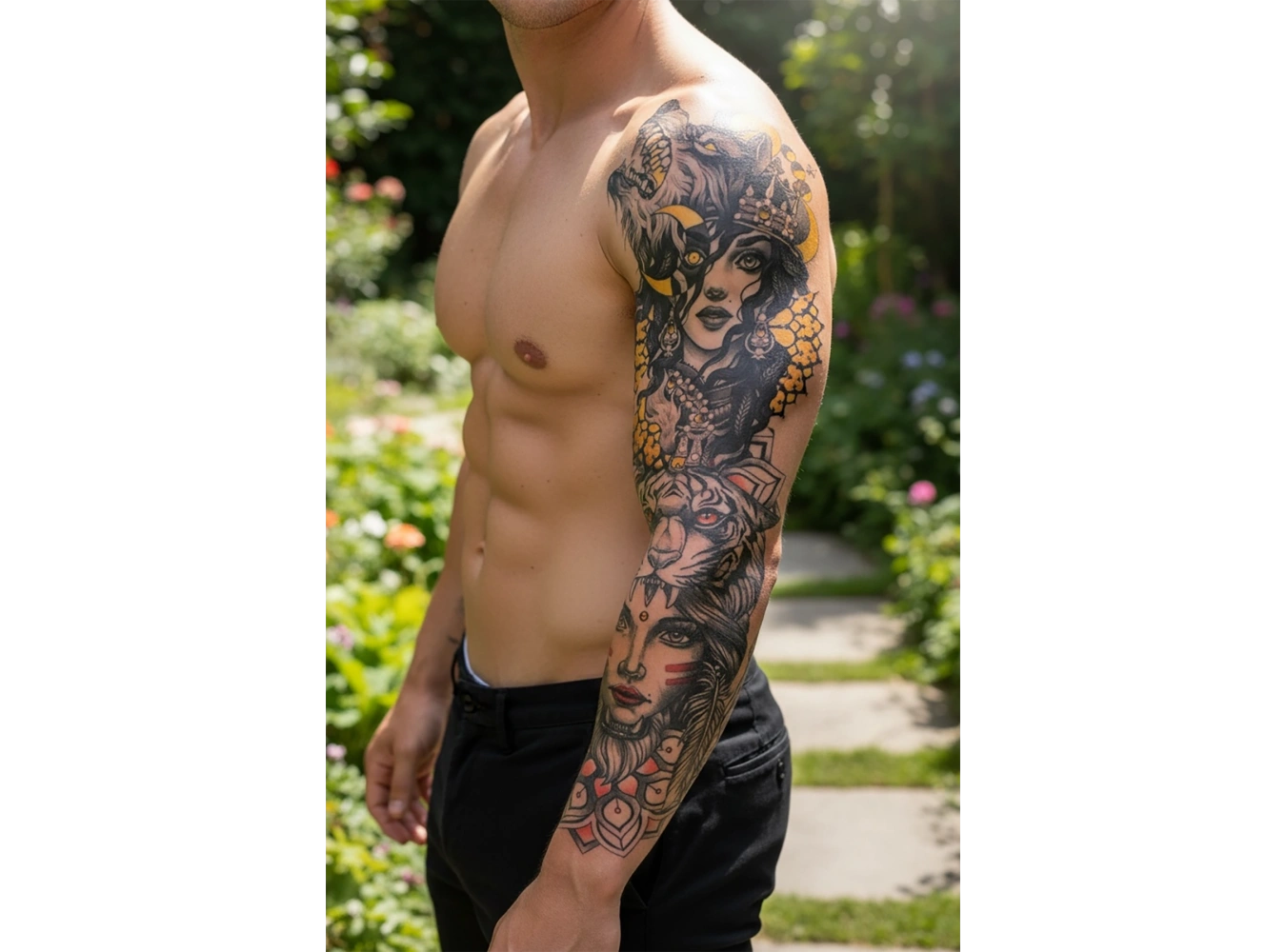 Geçici Kız Figürlü Dövme Tattoo