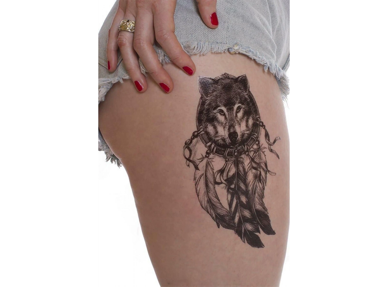 Geçici Kurt Figürlü Dövme Tatto