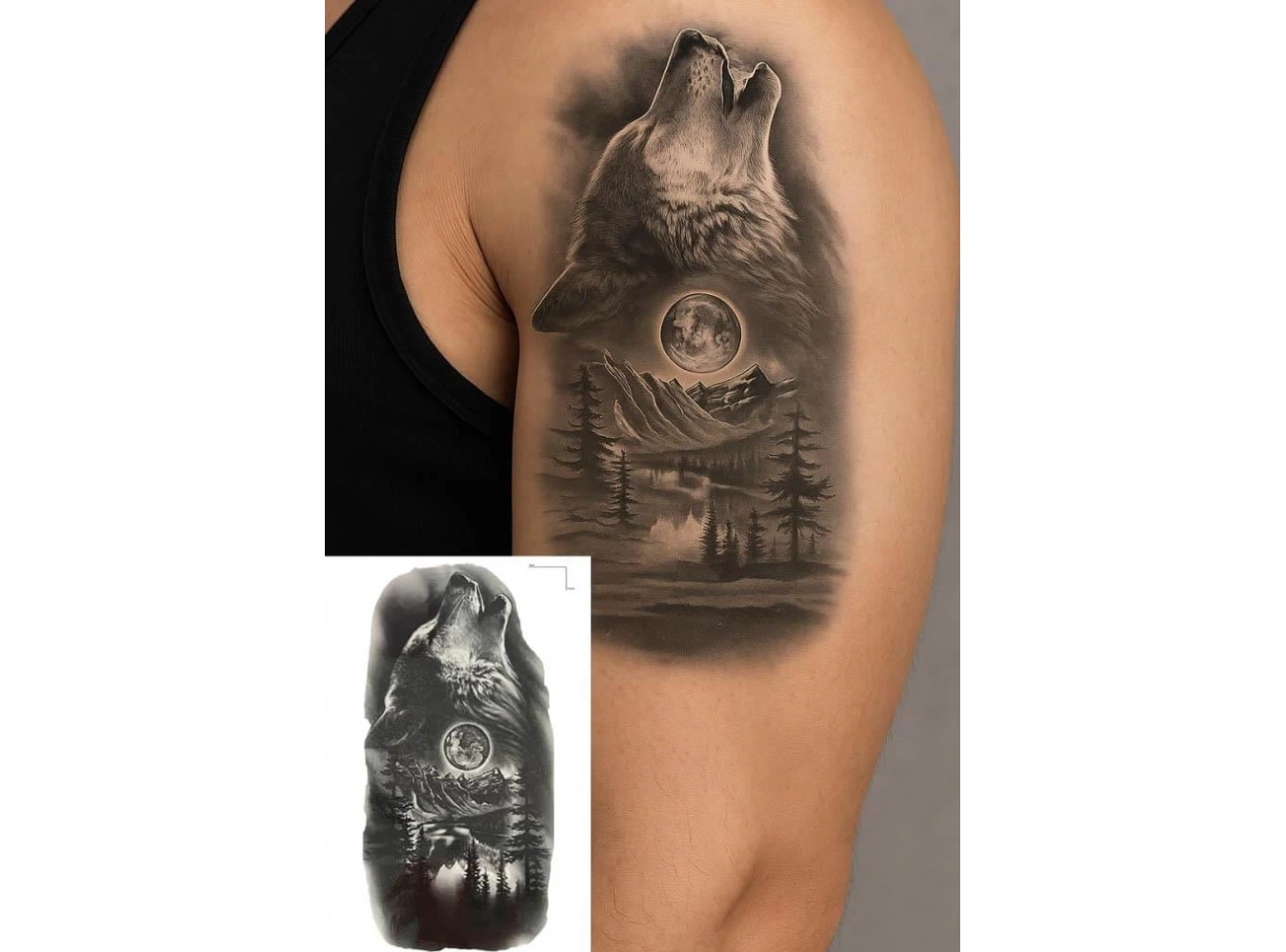 Geçici Kurt Figürlü Dövme Tattoo