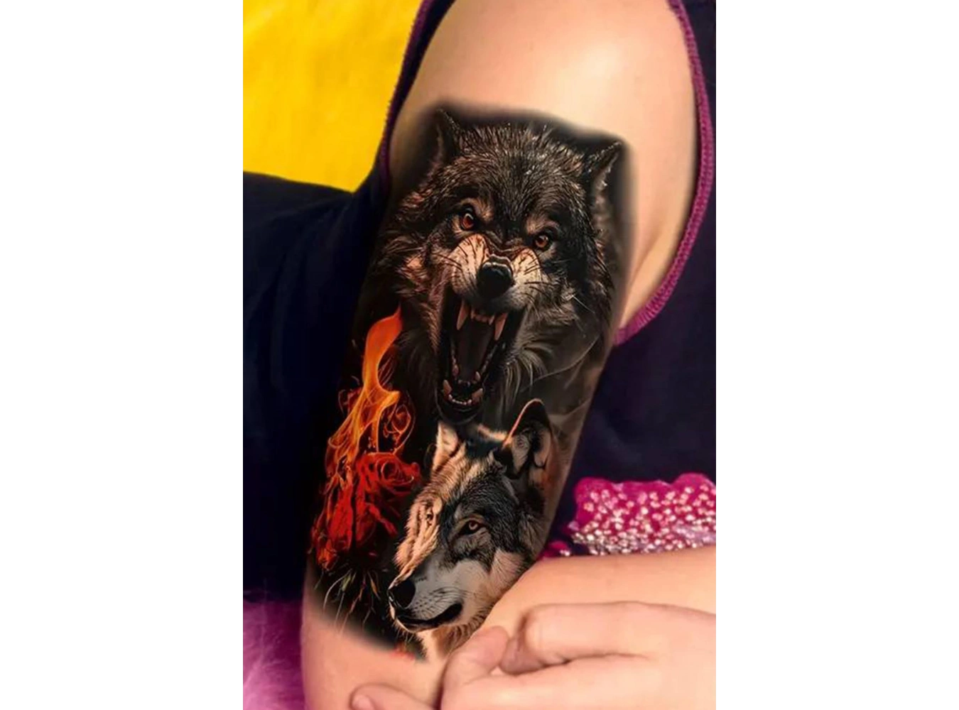 Geçici Kurt Figürlü Dövme Tattoo