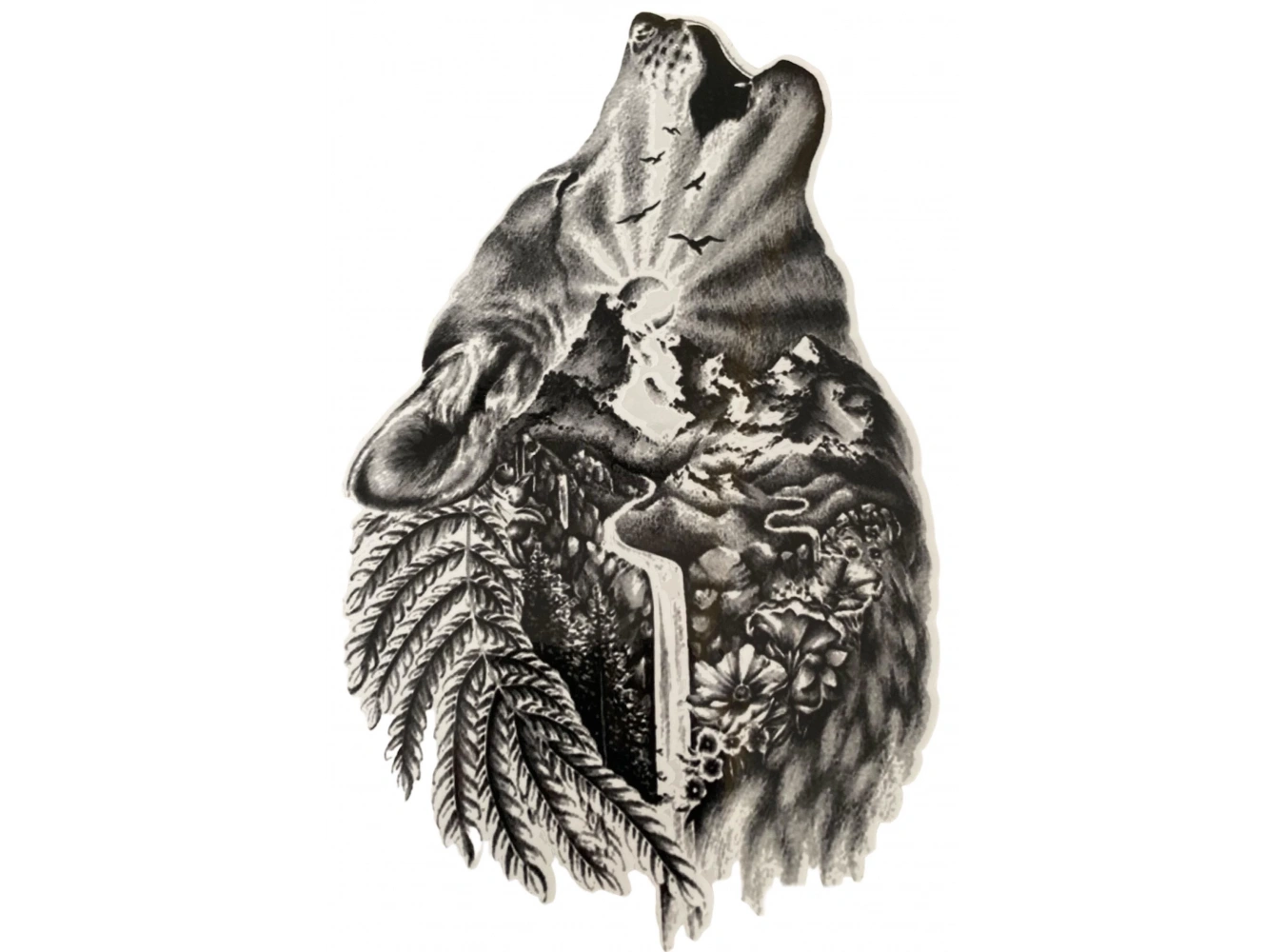 Geçici Kurt Figürlü Dövme Tattoo