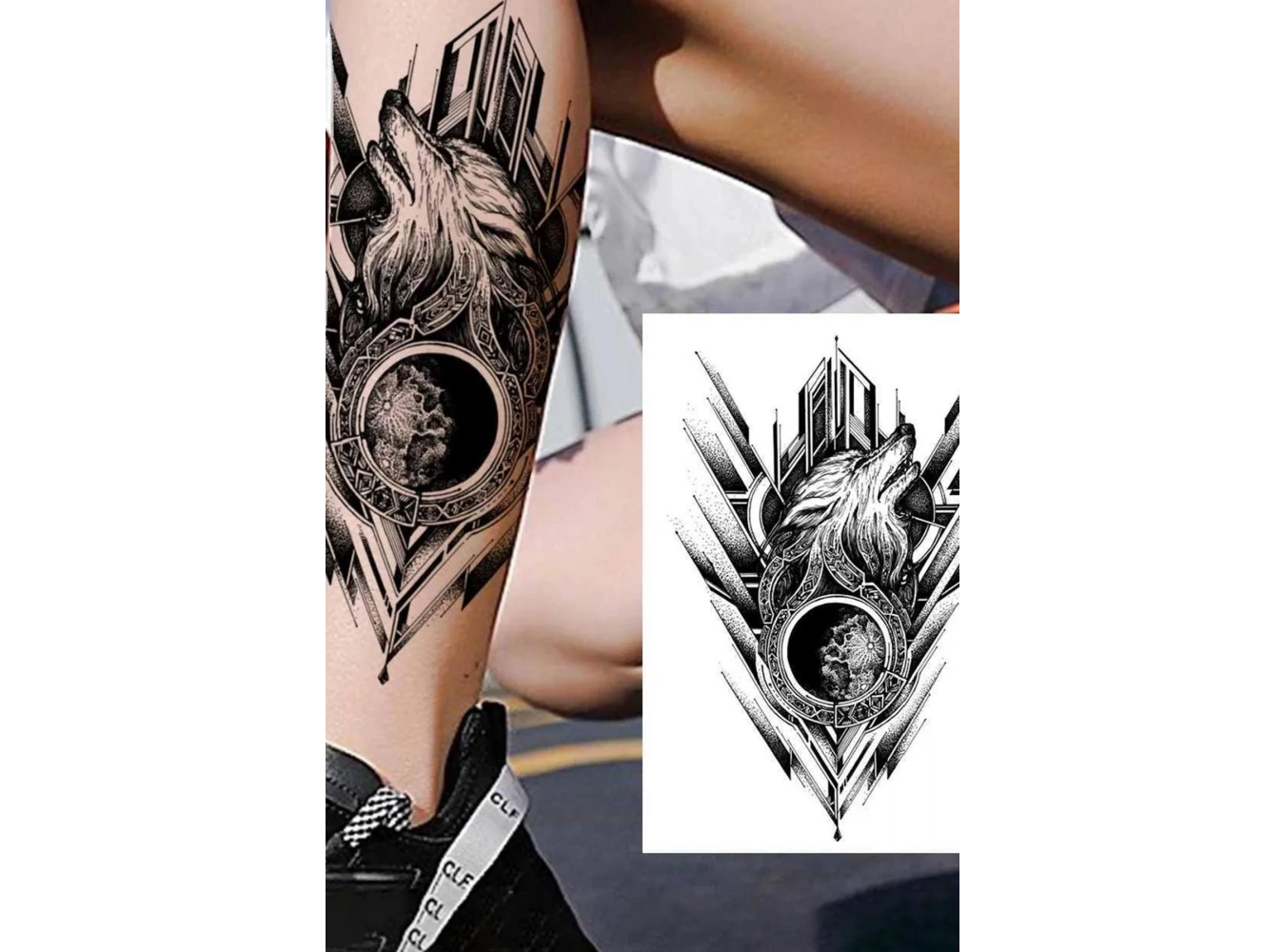 Geçici Kurt Figürlü Dövme Tattoo