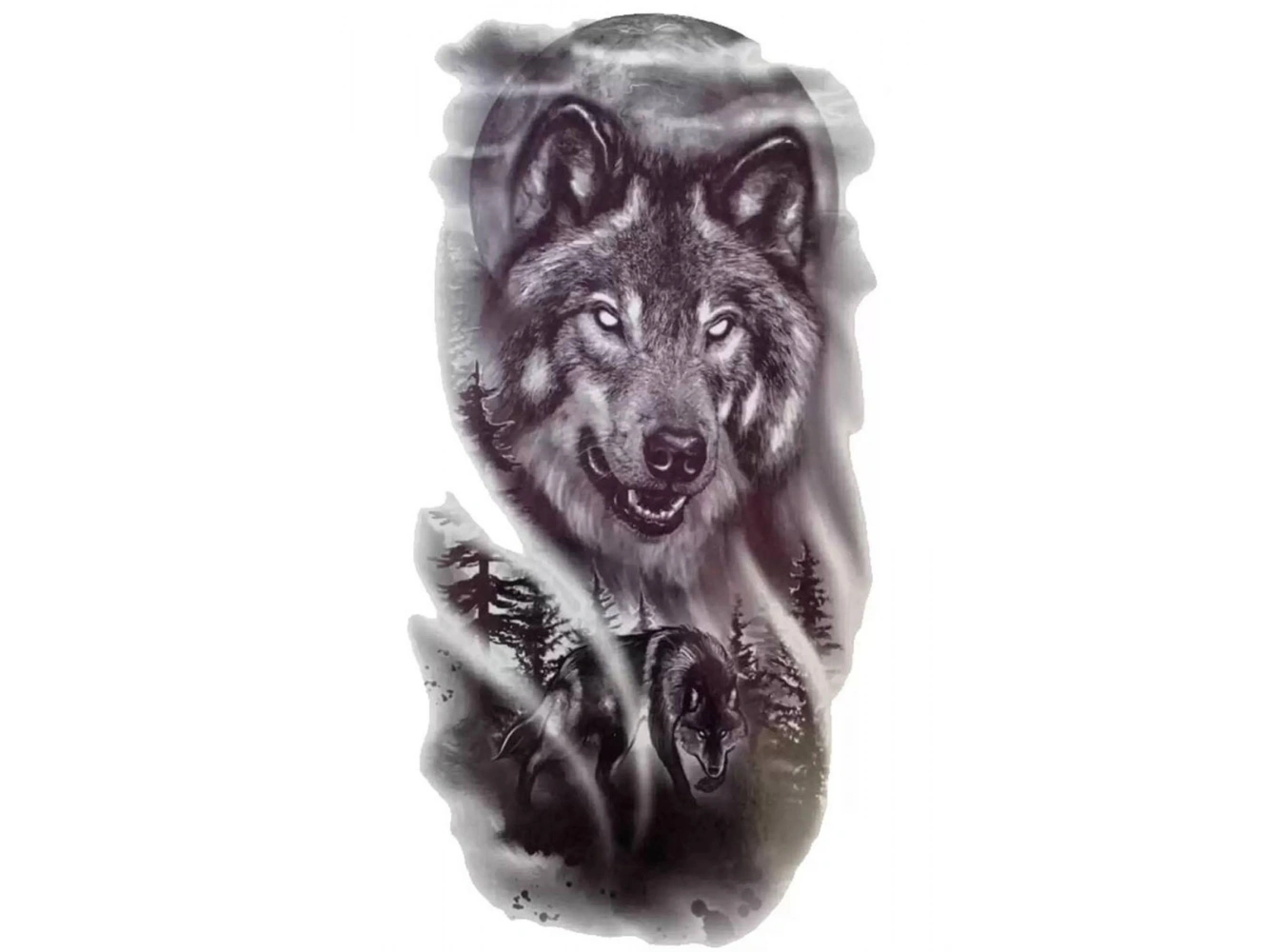 Geçici Kurt Figürlü Dövme Tattoo