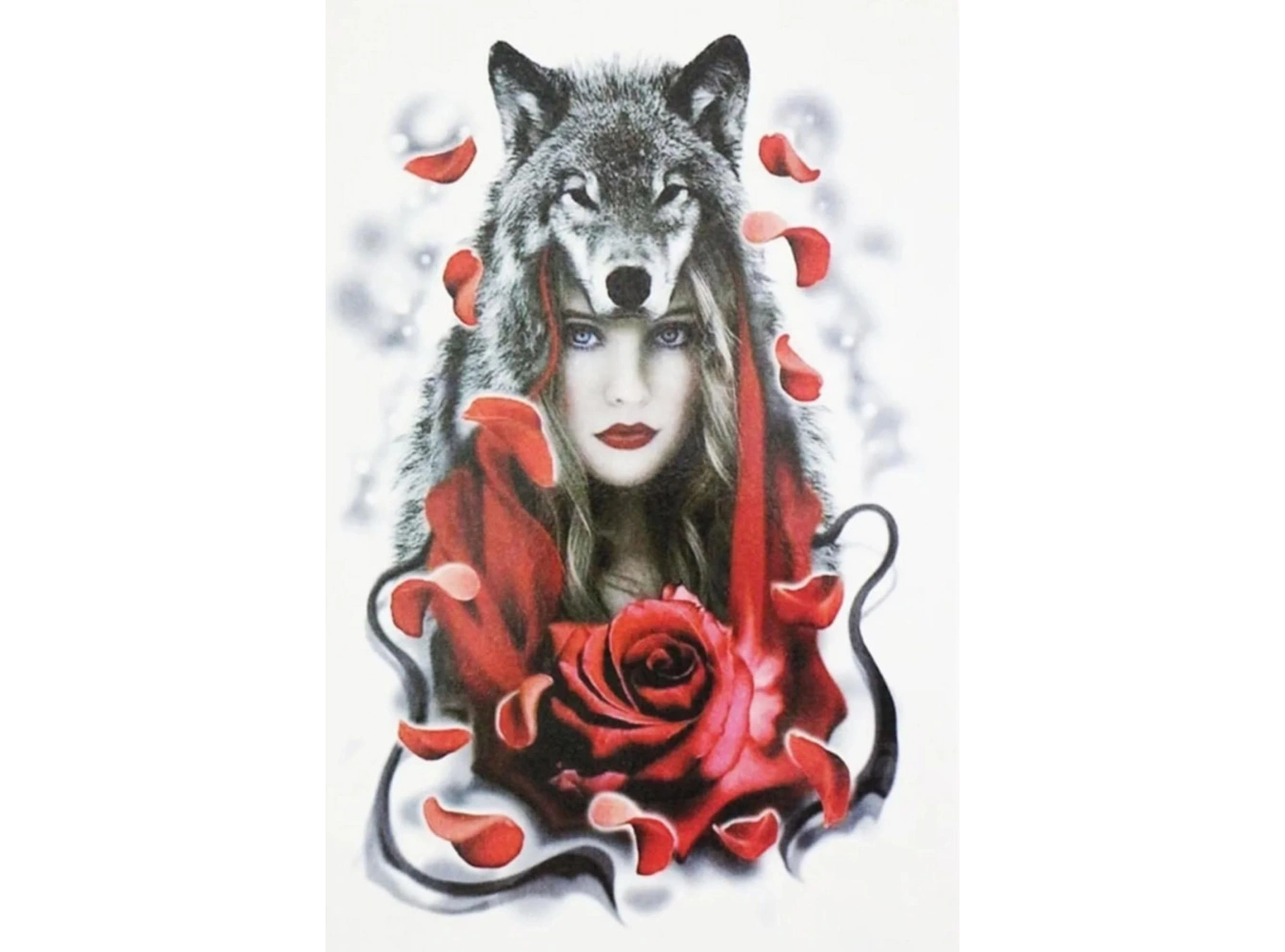 Geçici Kurt Ve Kadın Dövme Tattoo