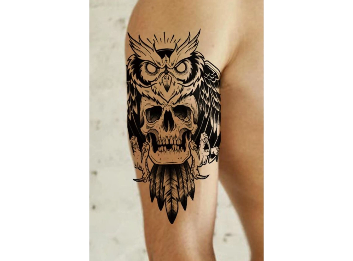 Geçici Kuru Kafa Figürlü Dövme Tattoo