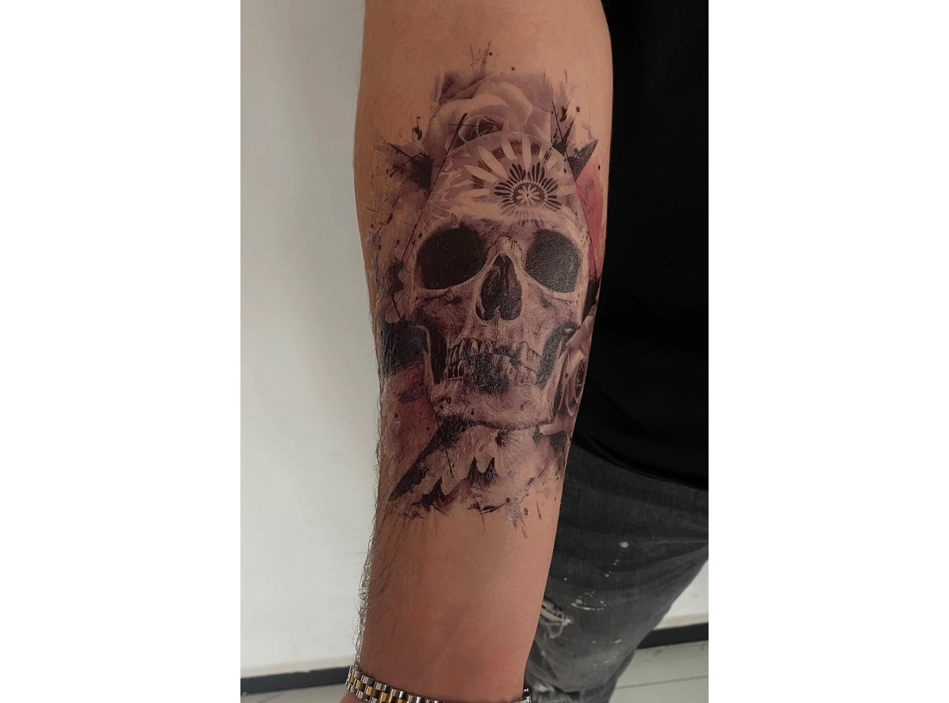 Geçici Kuru Kafa Figürlü Dövme Tattoo