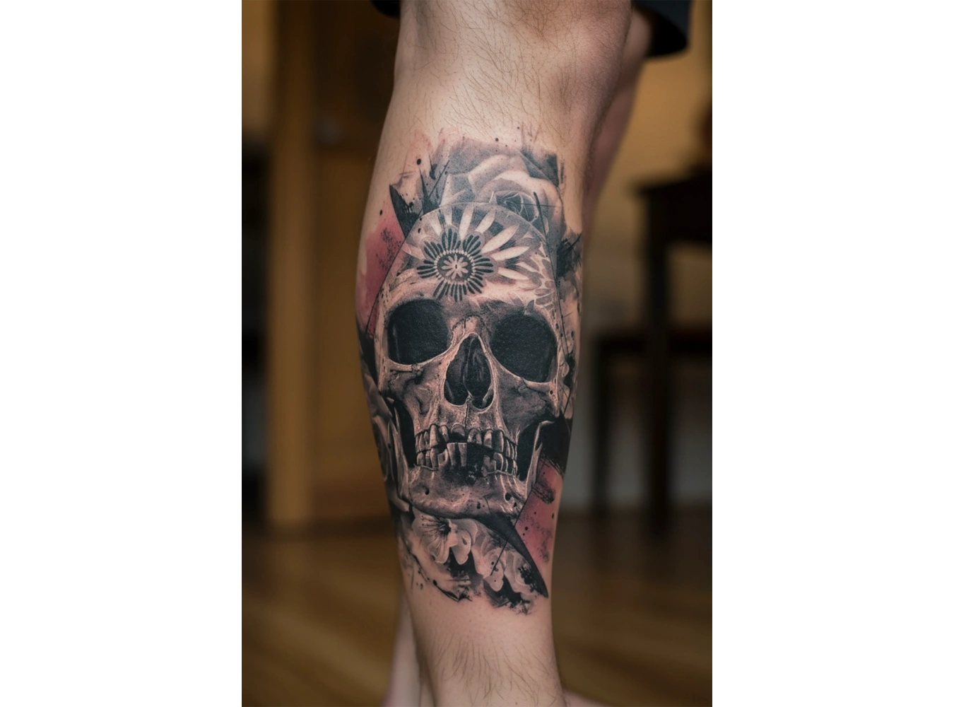 Geçici Kuru Kafa Figürlü Dövme Tattoo