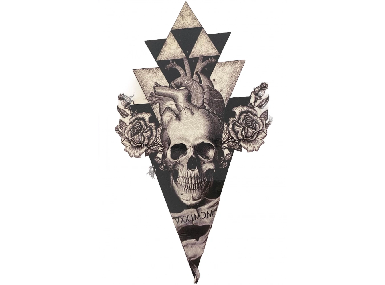 Geçici Kuru Kafa Figürlü Dövme Tattoo