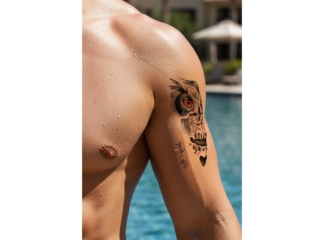 Geçici Kuru Kafa Figürlü Dövme Tattoo