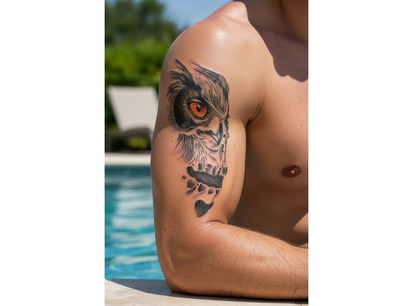 Geçici Kuru Kafa Figürlü Dövme Tattoo