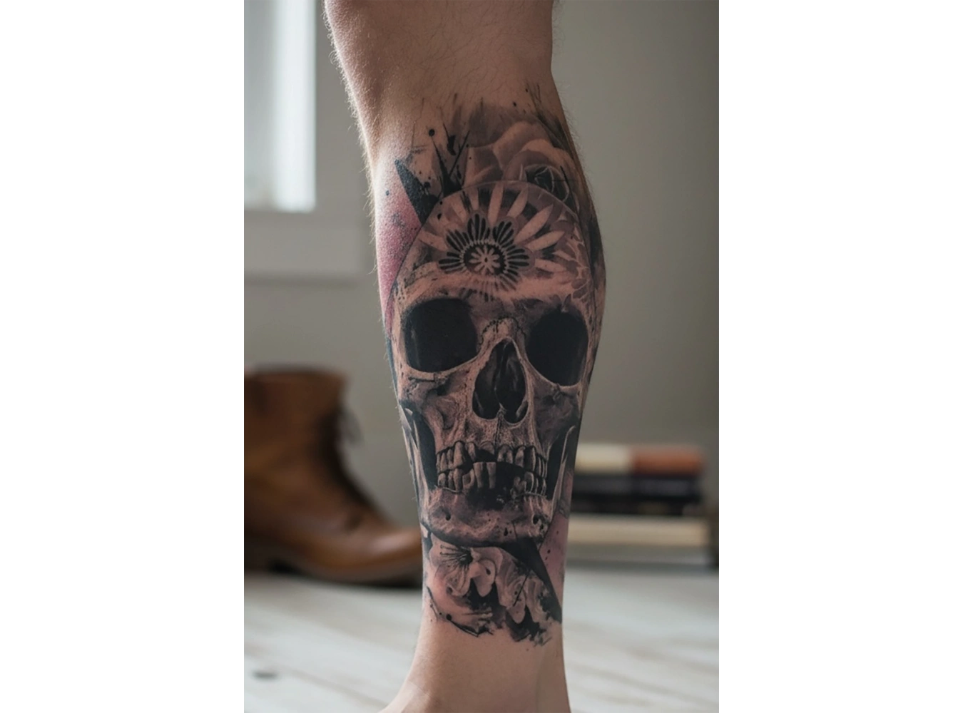 Geçici Kuru Kafa Figürlü Dövme Tattoo