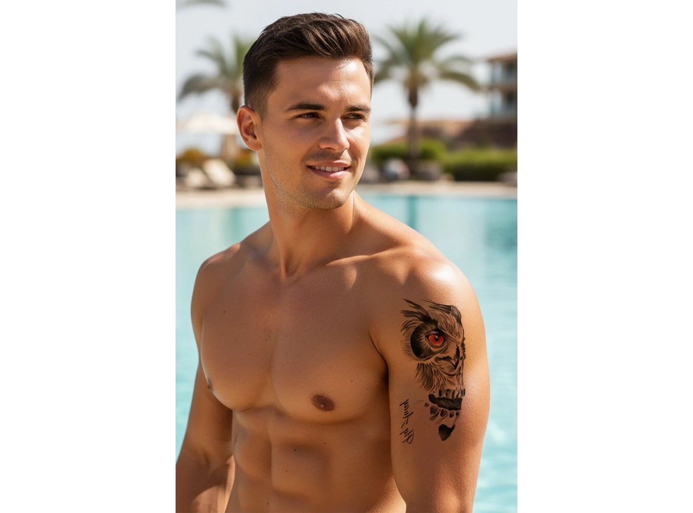 Geçici Kuru Kafa Figürlü Dövme Tattoo