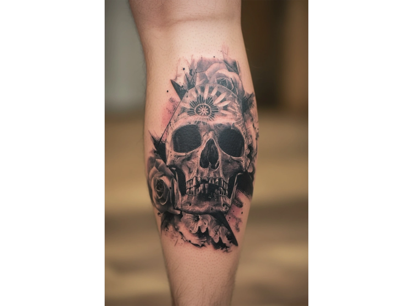 Geçici Kuru Kafa Figürlü Dövme Tattoo