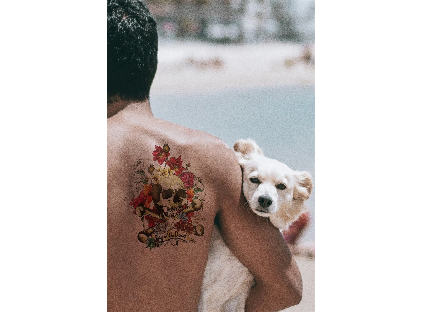 Geçici Kurukafa ve Çiçek Modelli Dövme Tattoo