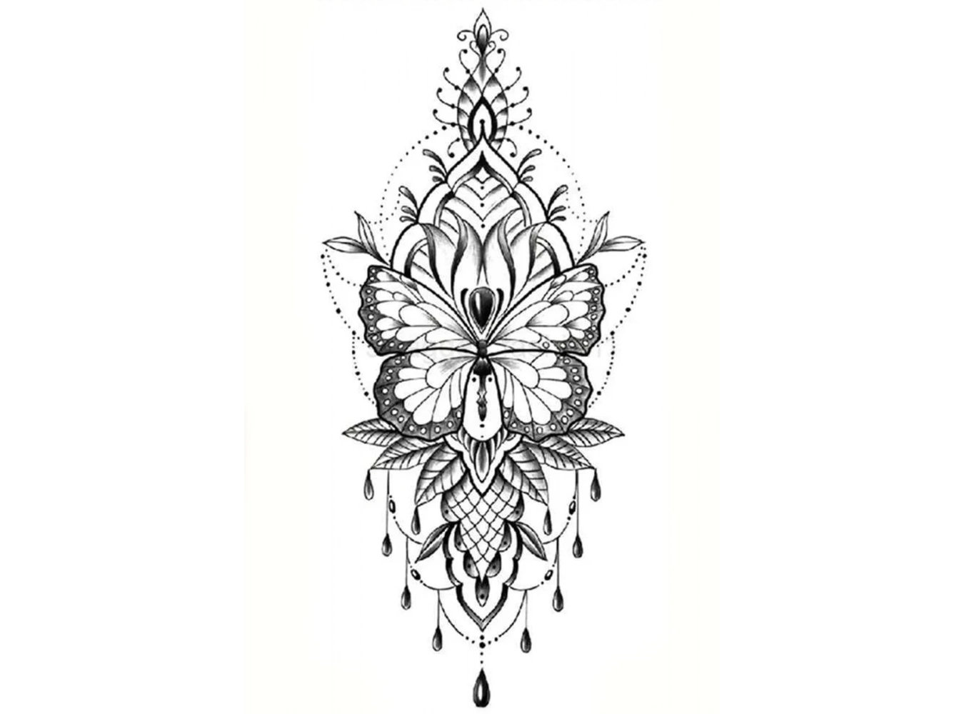 Geçici Lotus Figürlü Dövme Tattoo