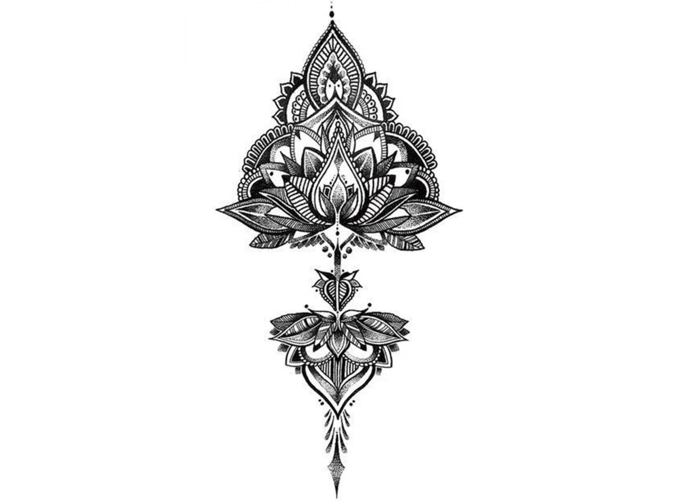 Geçici Lotus Figürlü Dövme Tattoo