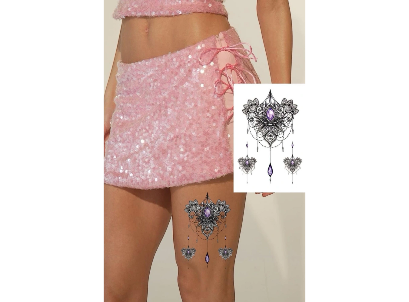 Geçici Lotus Figürlü Dövme Tattoo