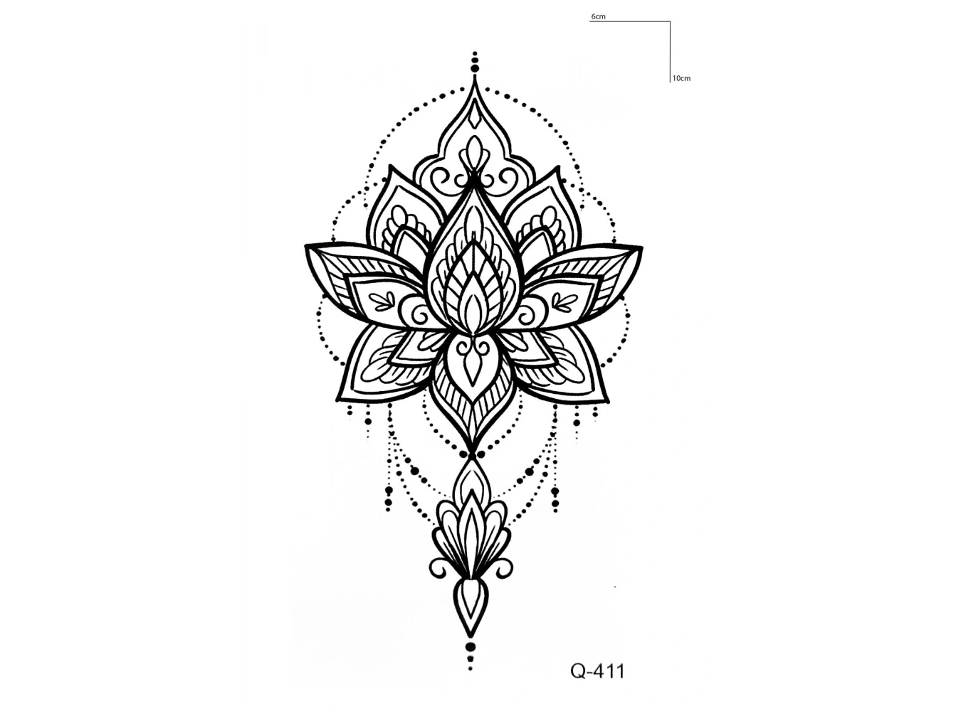 Geçici Lotus Figürlü Mini Dövme Tattoo