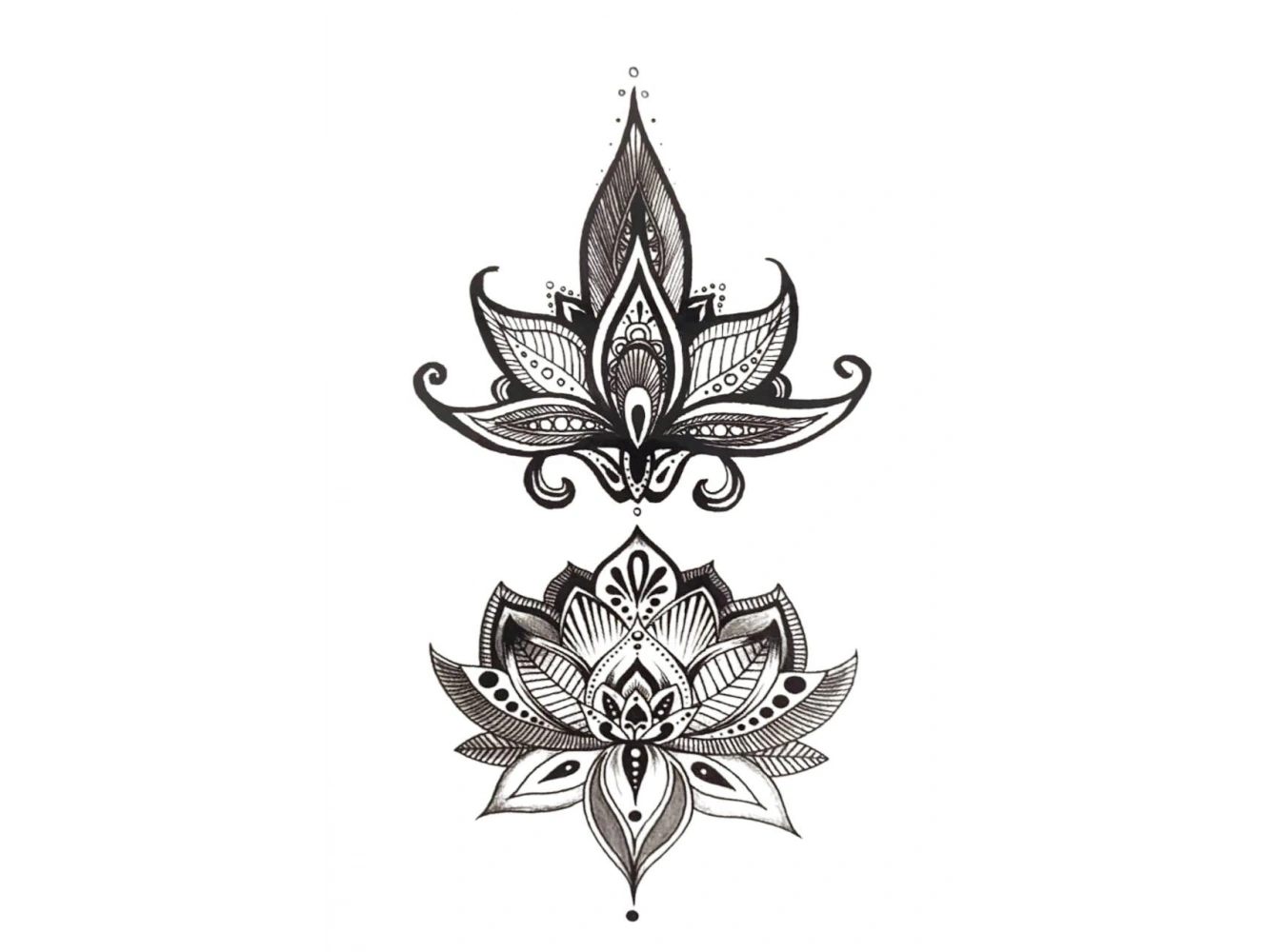 Geçici Lotus Figürlü Mini Dövme Tattoo