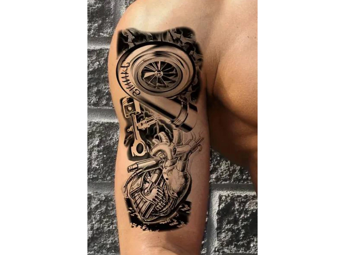 Geçici Makina Figürlü Dövme Tattoo