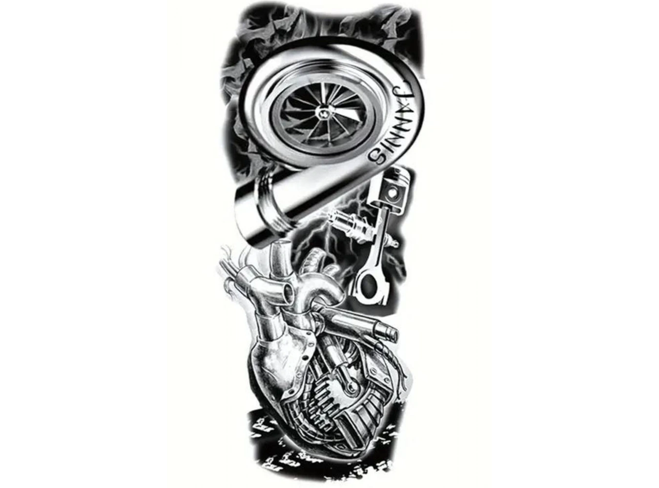 Geçici Makina Figürlü Dövme Tattoo