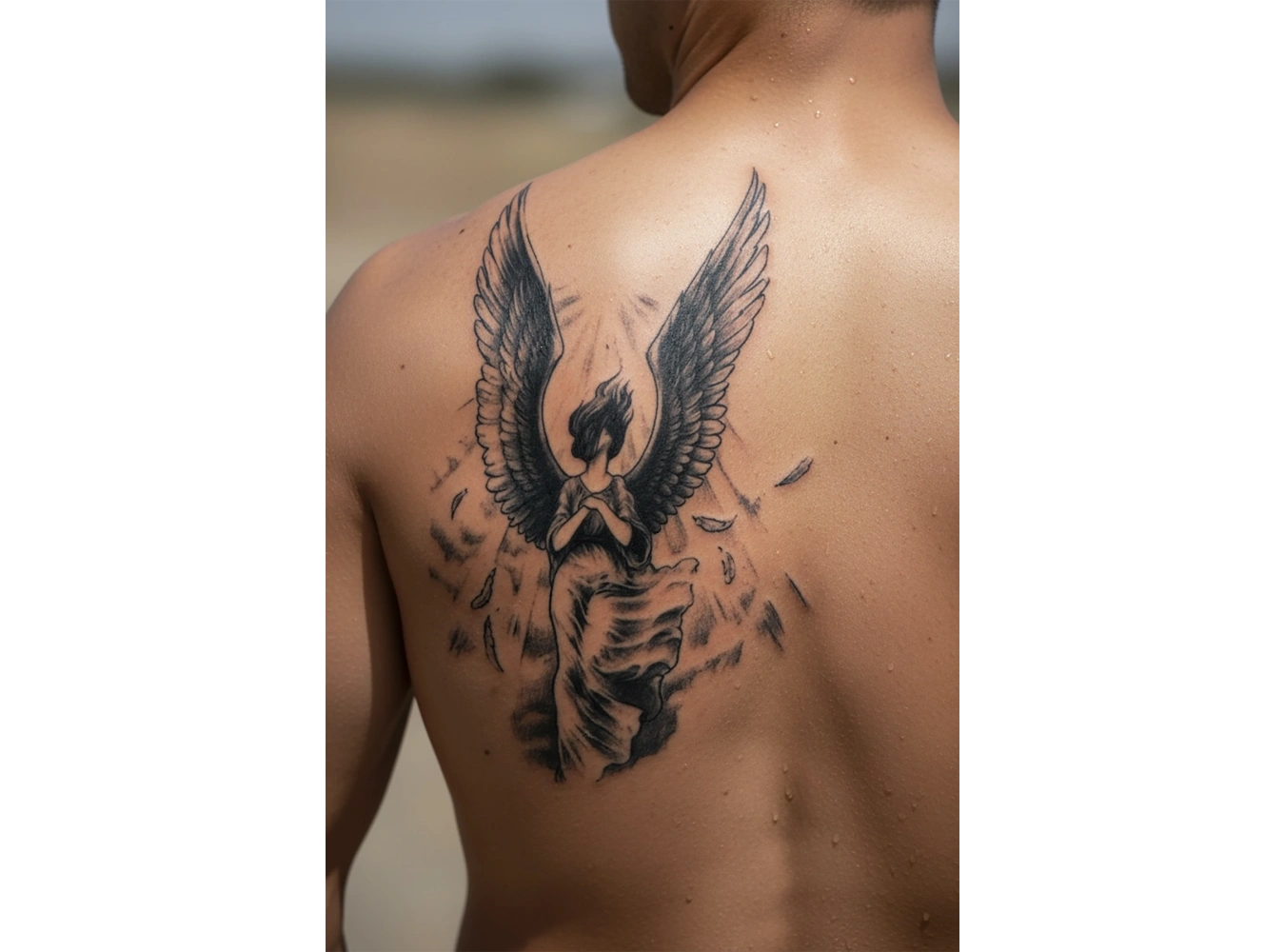 Geçici Melek Figürlü Dövme Tattoo