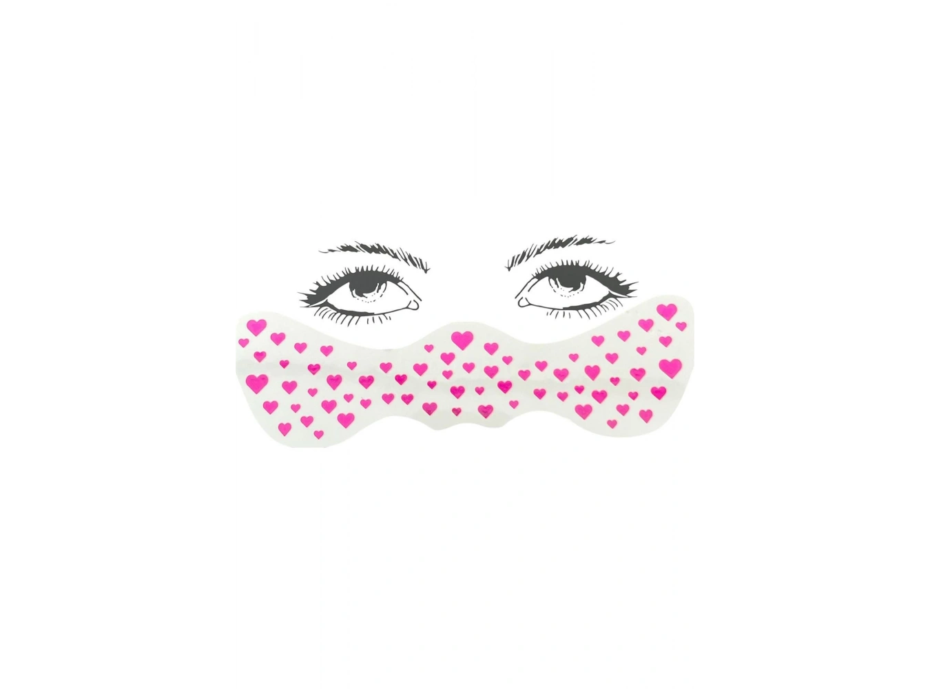 Geçici Pembe Kalp Çil Makyaj Bandı Glitter Parıltılı Simli Bant / Tattoo