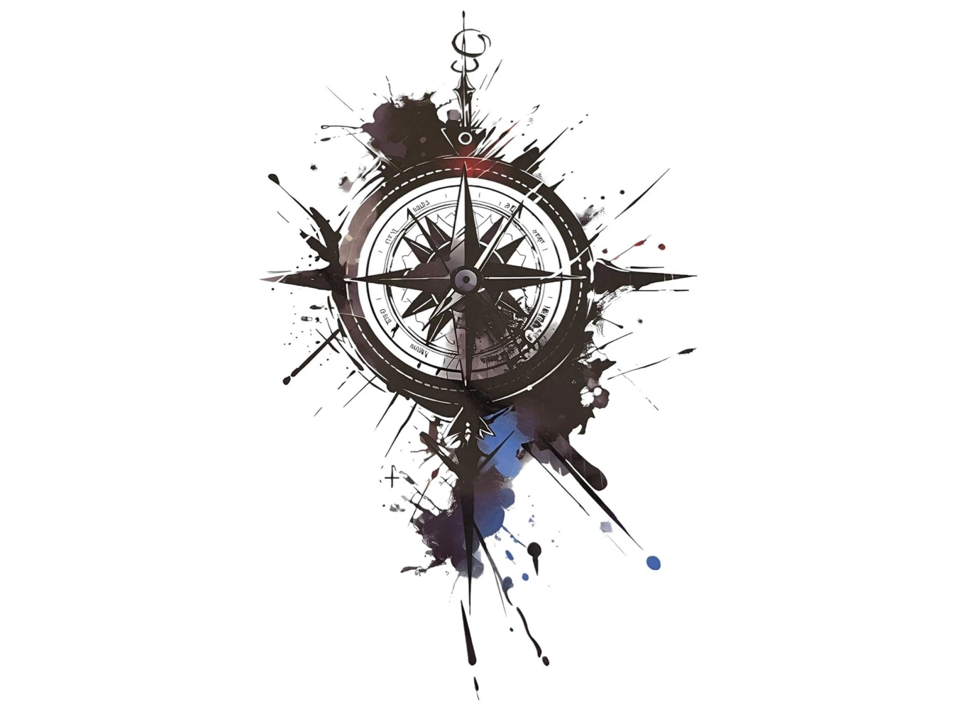 Geçici Pusula Figrülü Dövme Tattoo