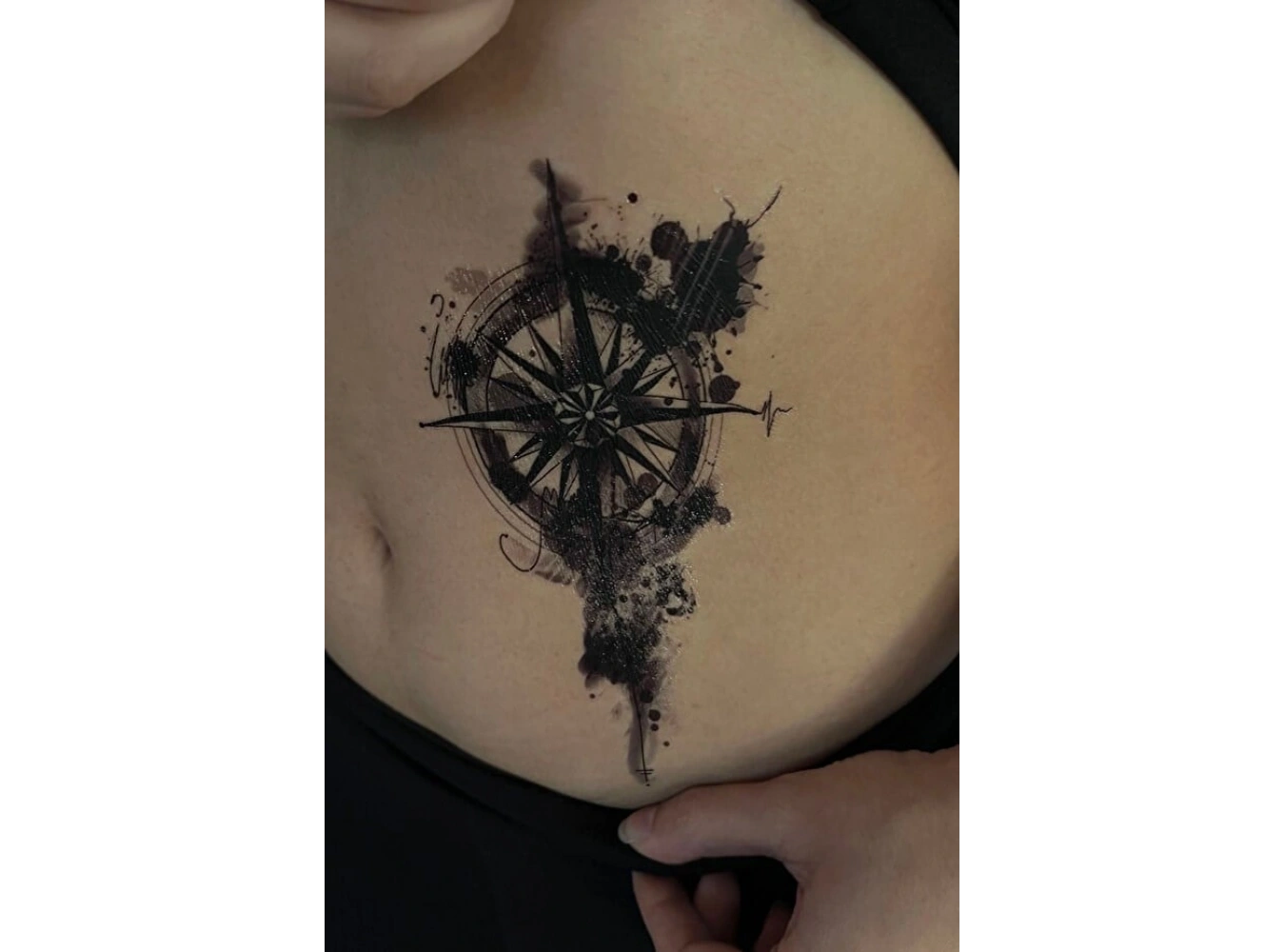 Geçici Pusula Figürlü Büyük Boy Dövme Tattoo