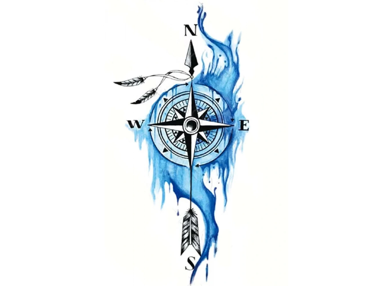 Geçici Pusula Figürlü Dövme Tattoo