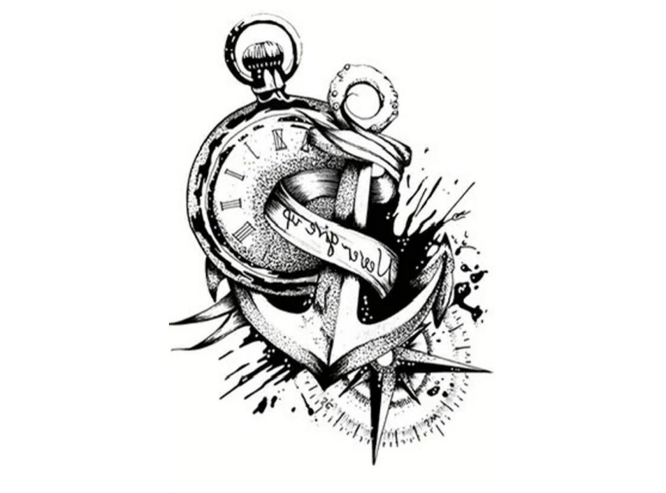 Geçici Pusula Figürlü Dövme Tattoo