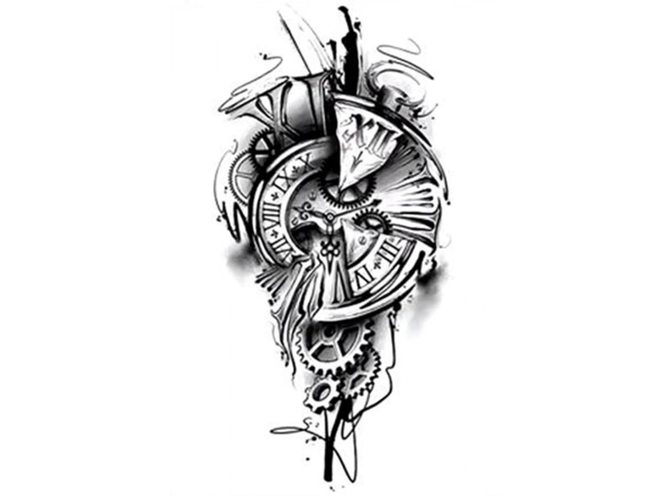 Geçici Pusula Figürlü Mini Dövme Tattoo