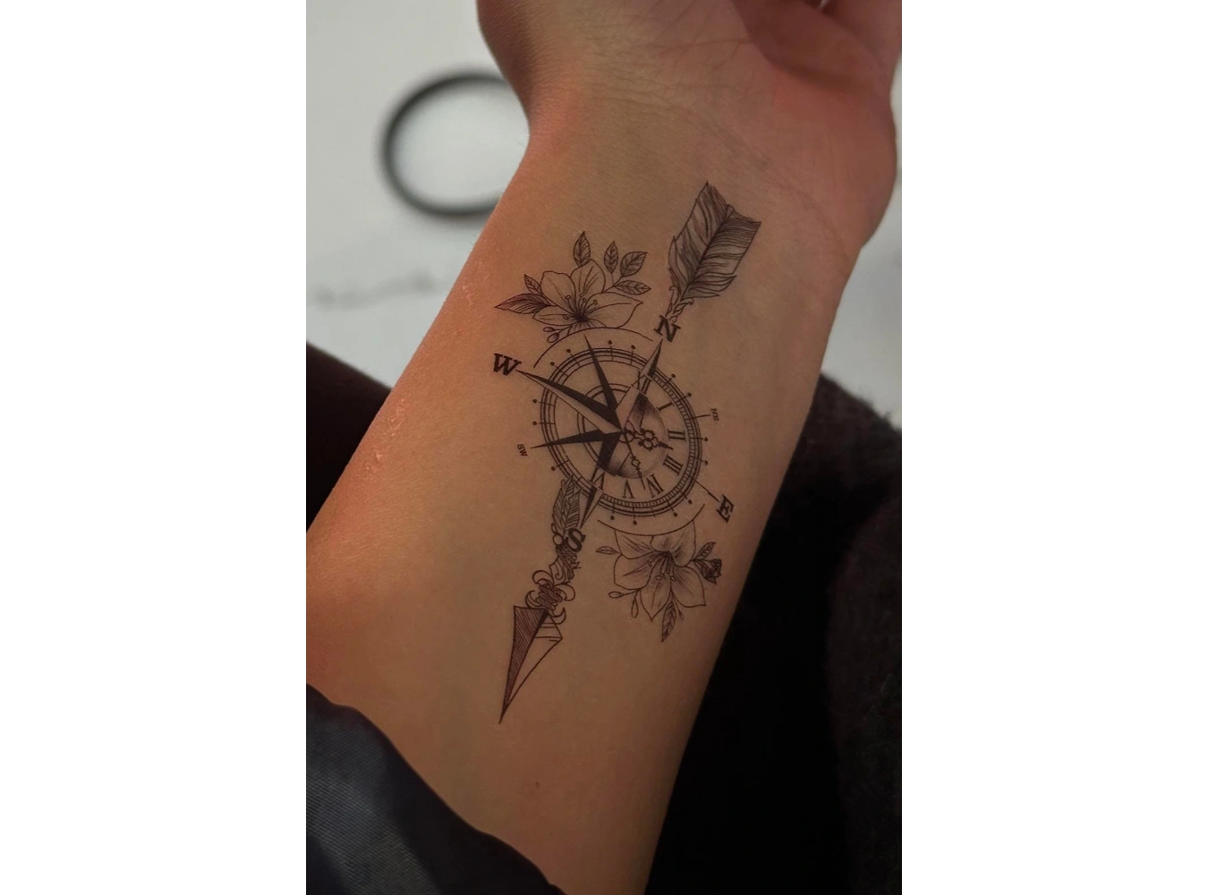 Geçici Pusula Figürlü Mini Dövme Tattoo
