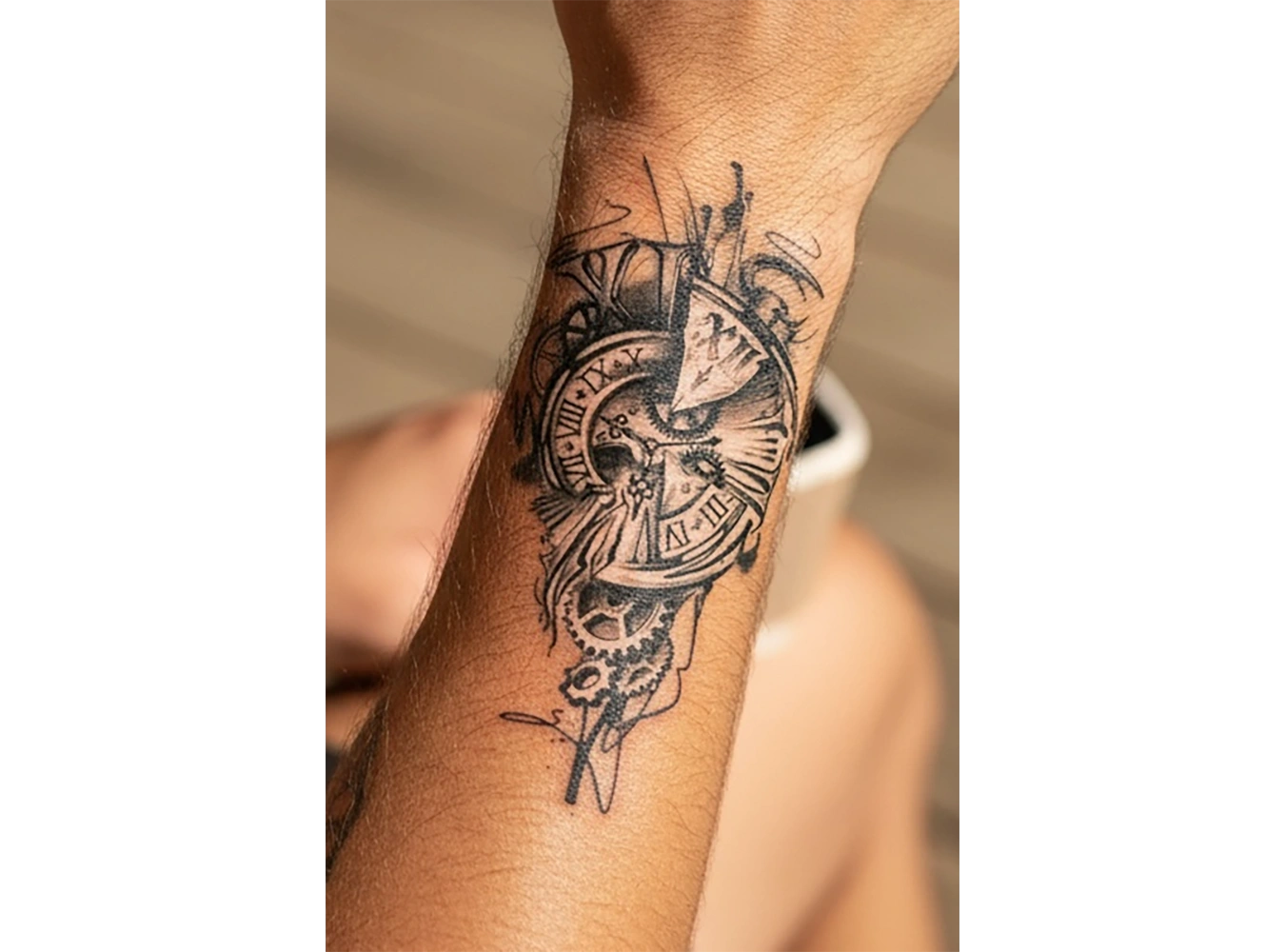 Geçici Pusula Figürlü Mini Dövme Tattoo