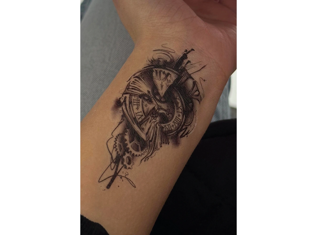 Geçici Pusula Figürlü Mini Dövme Tattoo