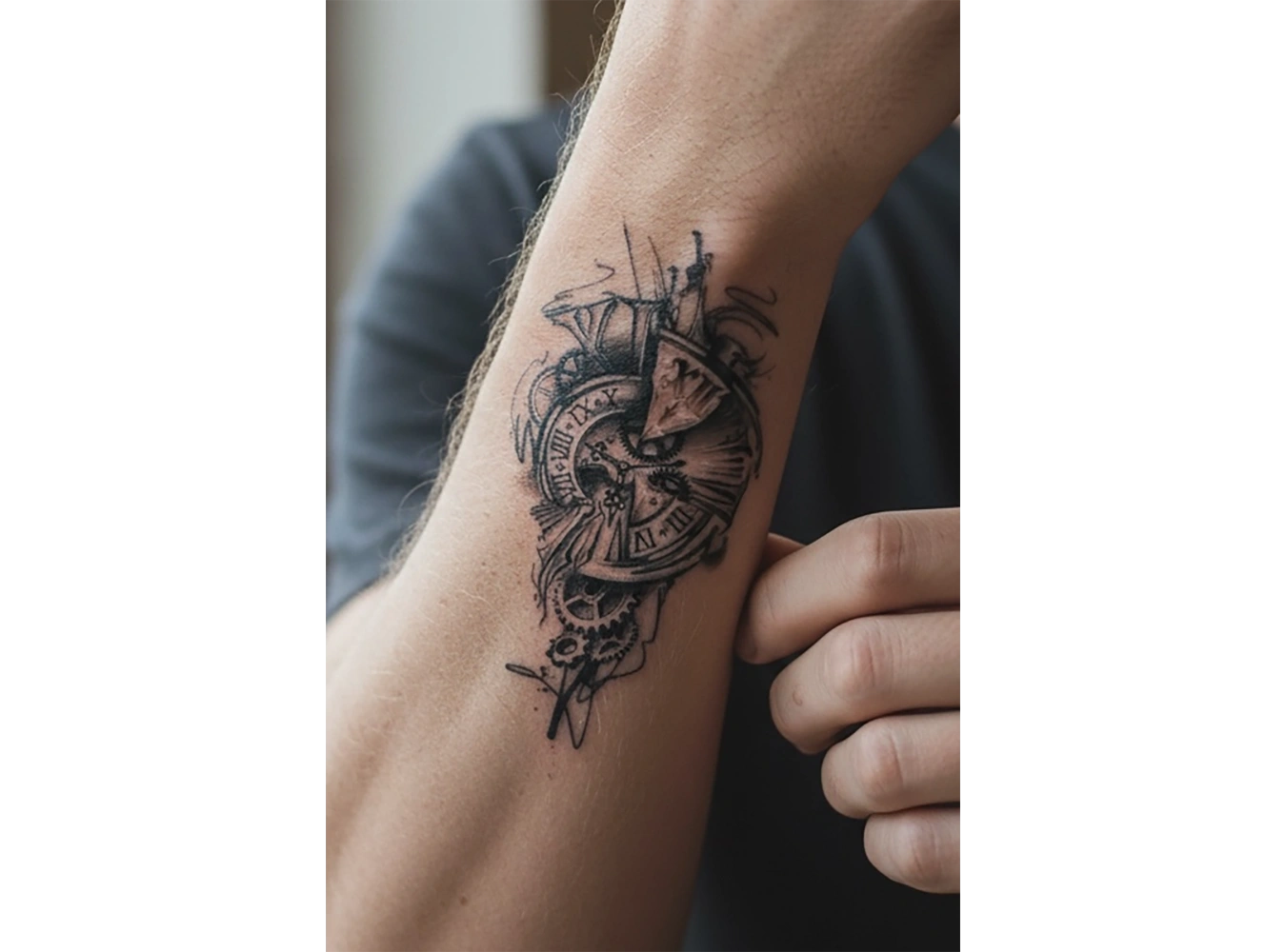 Geçici Pusula Figürlü Mini Dövme Tattoo