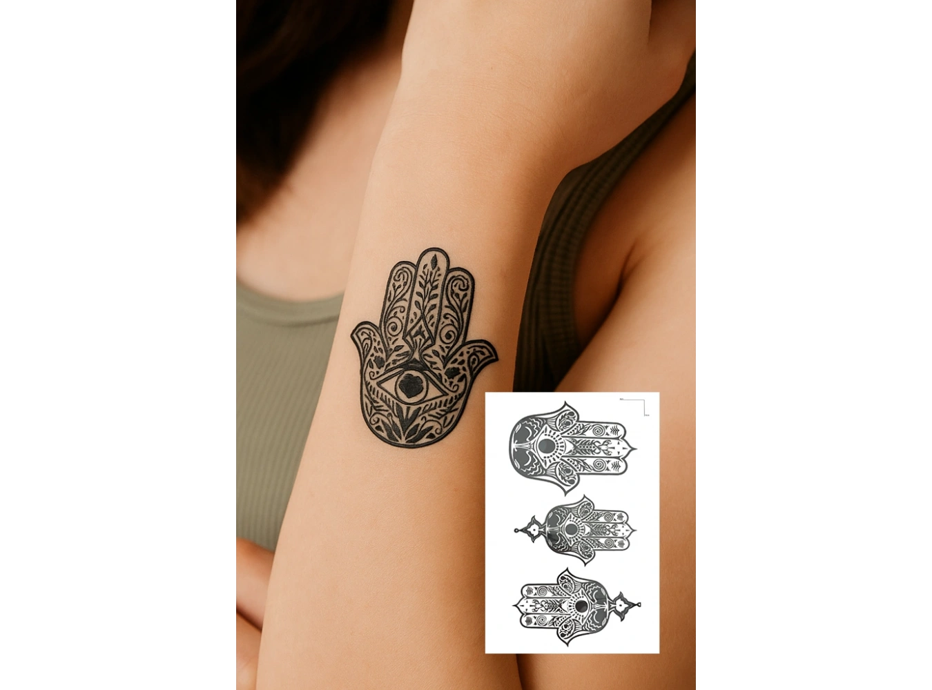 Geçici Rabia Ana Eli Figürlü Mini Dövme Tattoo