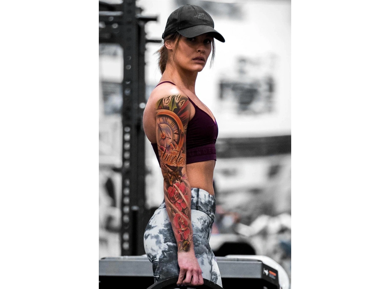 Geçici Saat ve Gül Desen Dövme Tattoo