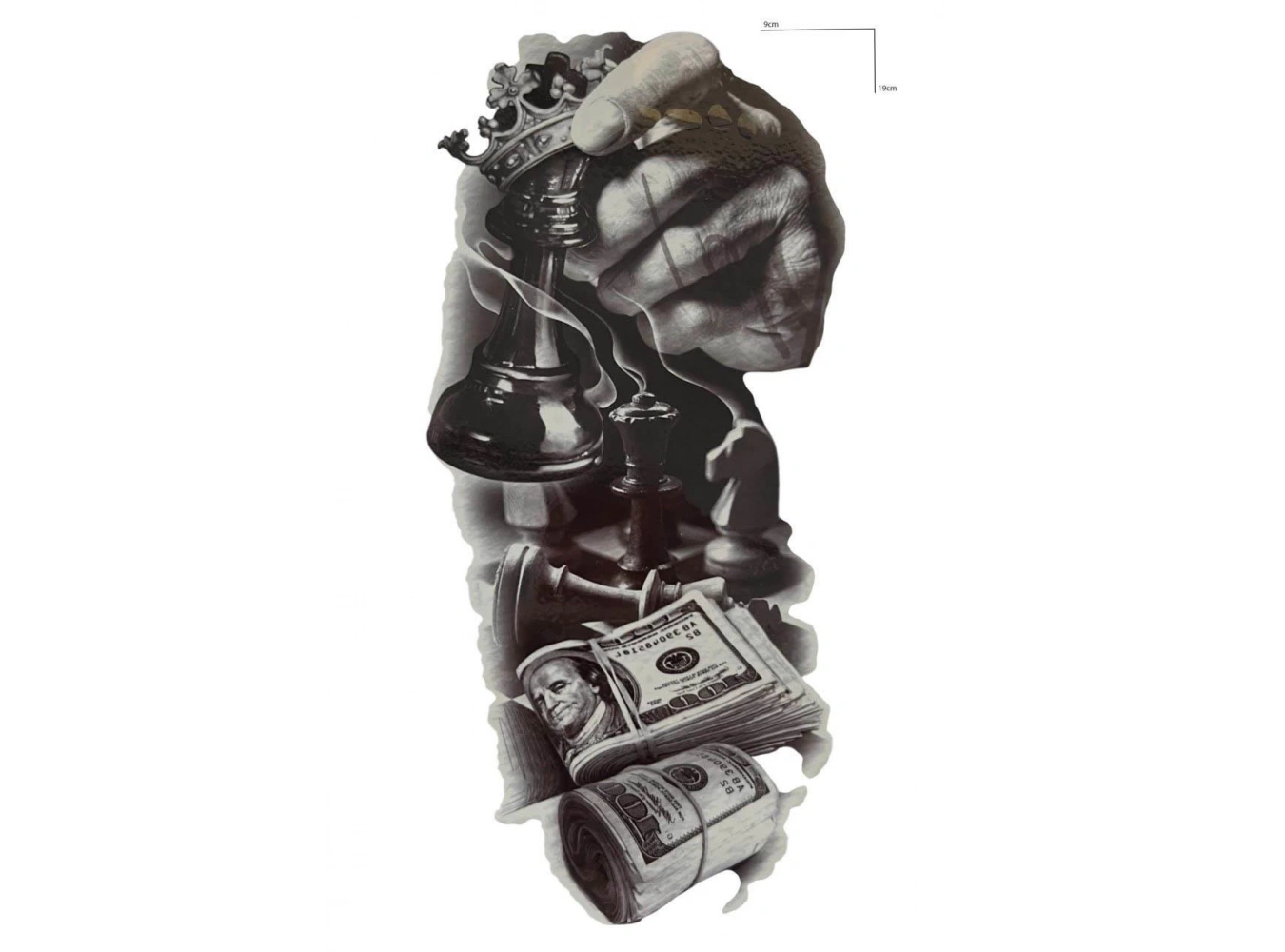 Geçici Satranç Ve Dolar Figürlü Dövme Tattoo