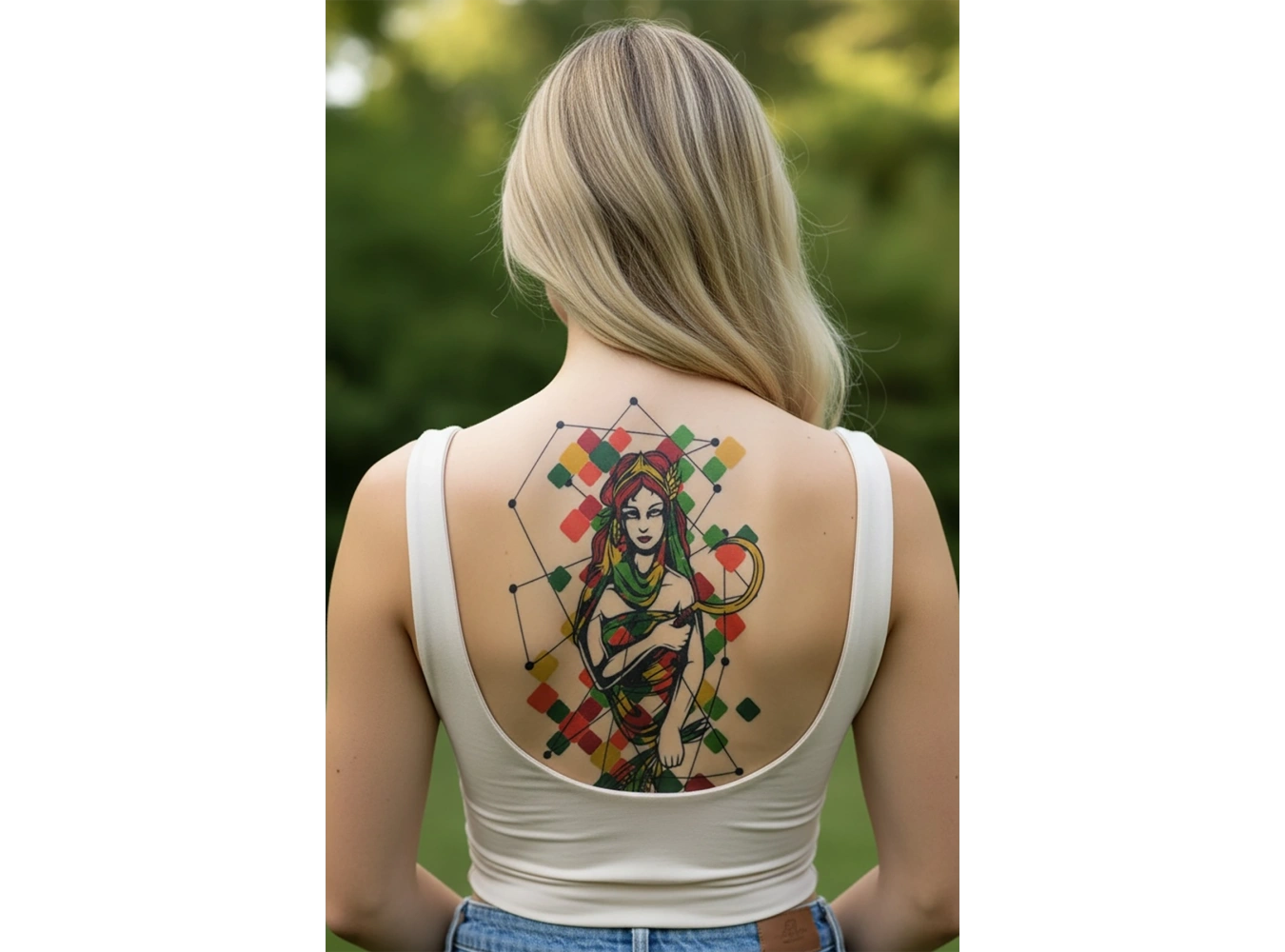 Geçici Savaşçı Kadın Modelli Dövme Tattoo