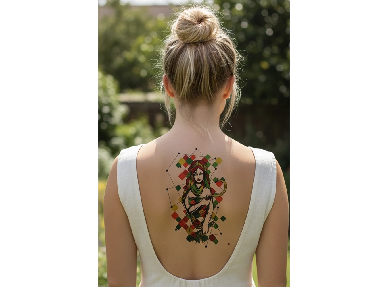 Geçici Savaşçı Kadın Modelli Dövme Tattoo