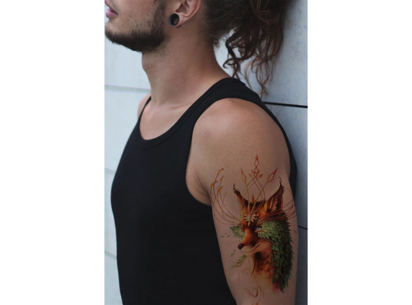 Geçici Taçlı Tilki Dövme Tattoo