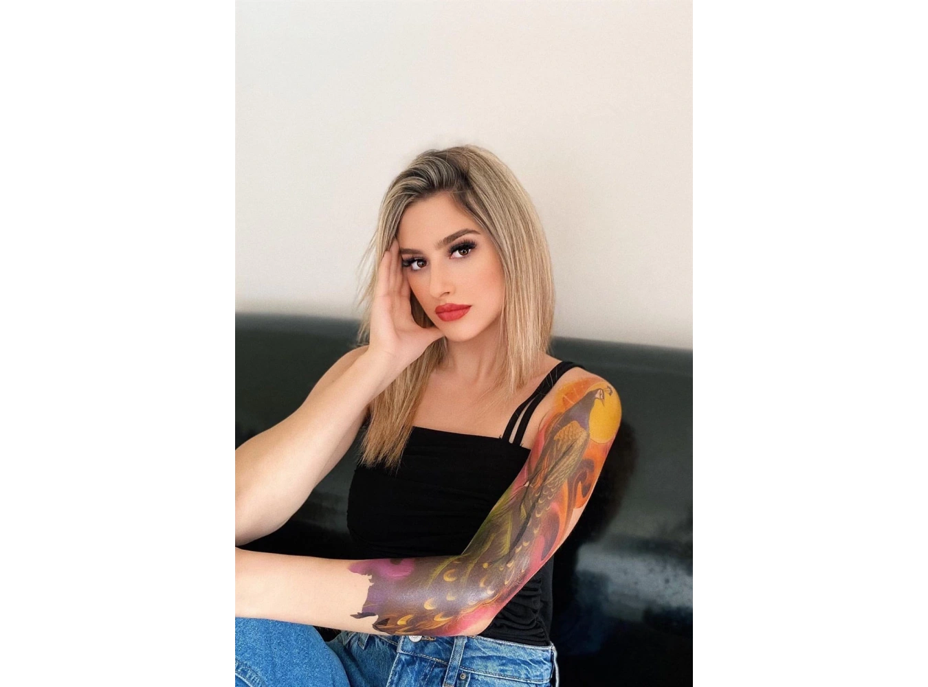 Geçici Tavus Kuşu Kol Dövme Tattoo