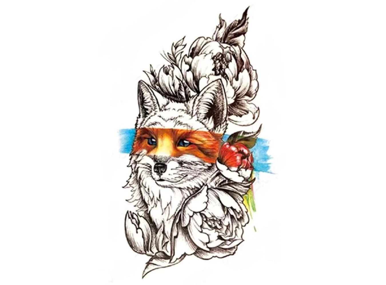 Geçici Tilki Figürlü Dövme Tattoo