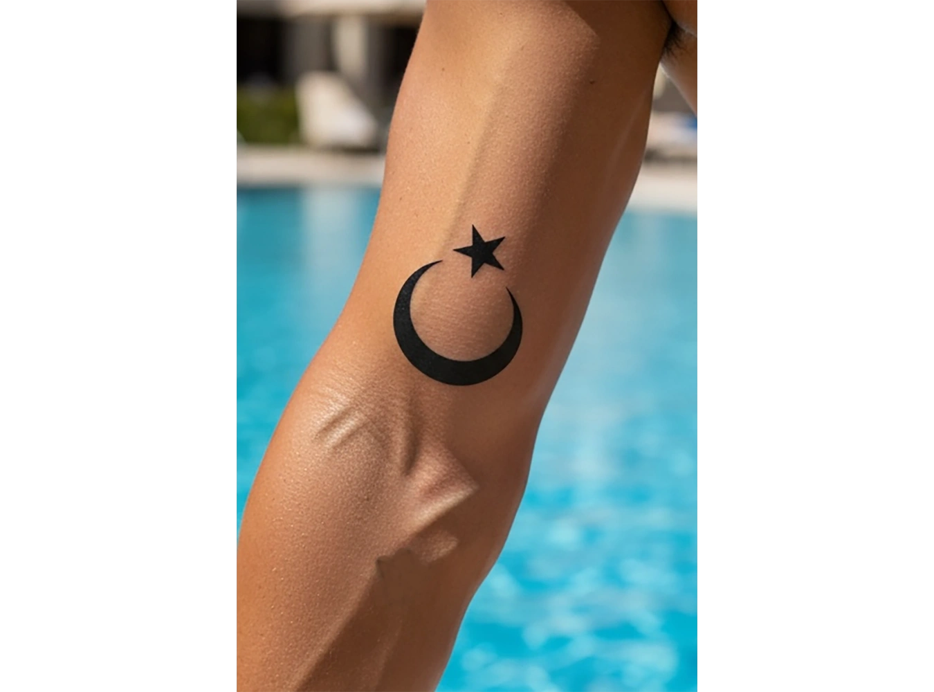 Geçici Türk Bayrağı - Ayyıldız Dövme Tattoo