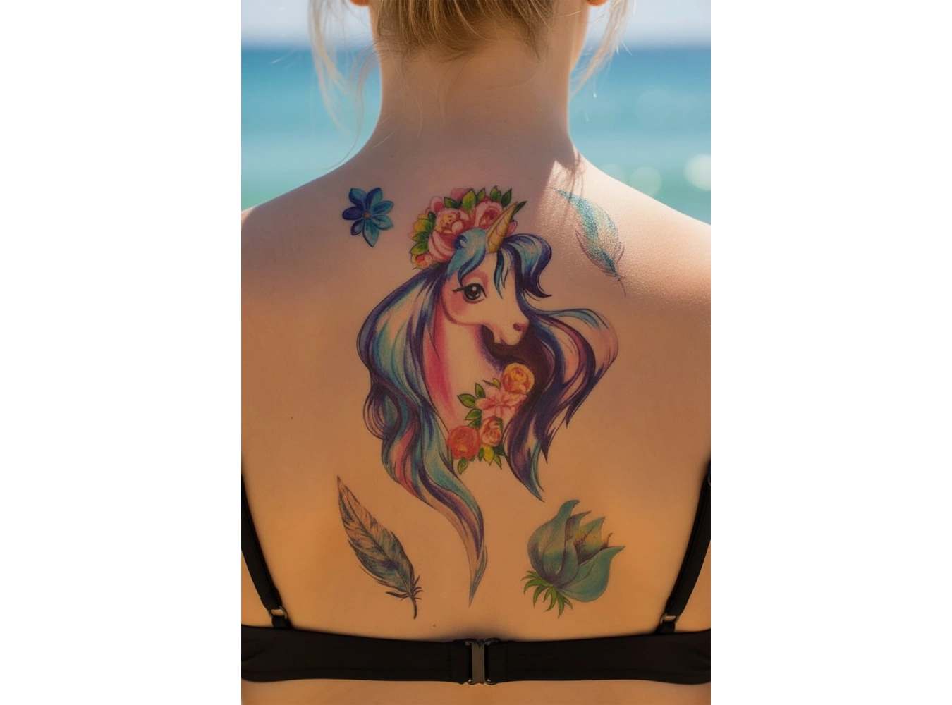 Geçici Unicorn Dövme Tattoo