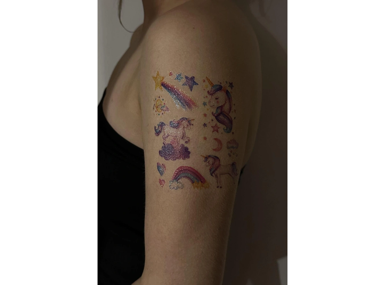 Geçici Unicorn Figürlü Simli Dövme Tattoo