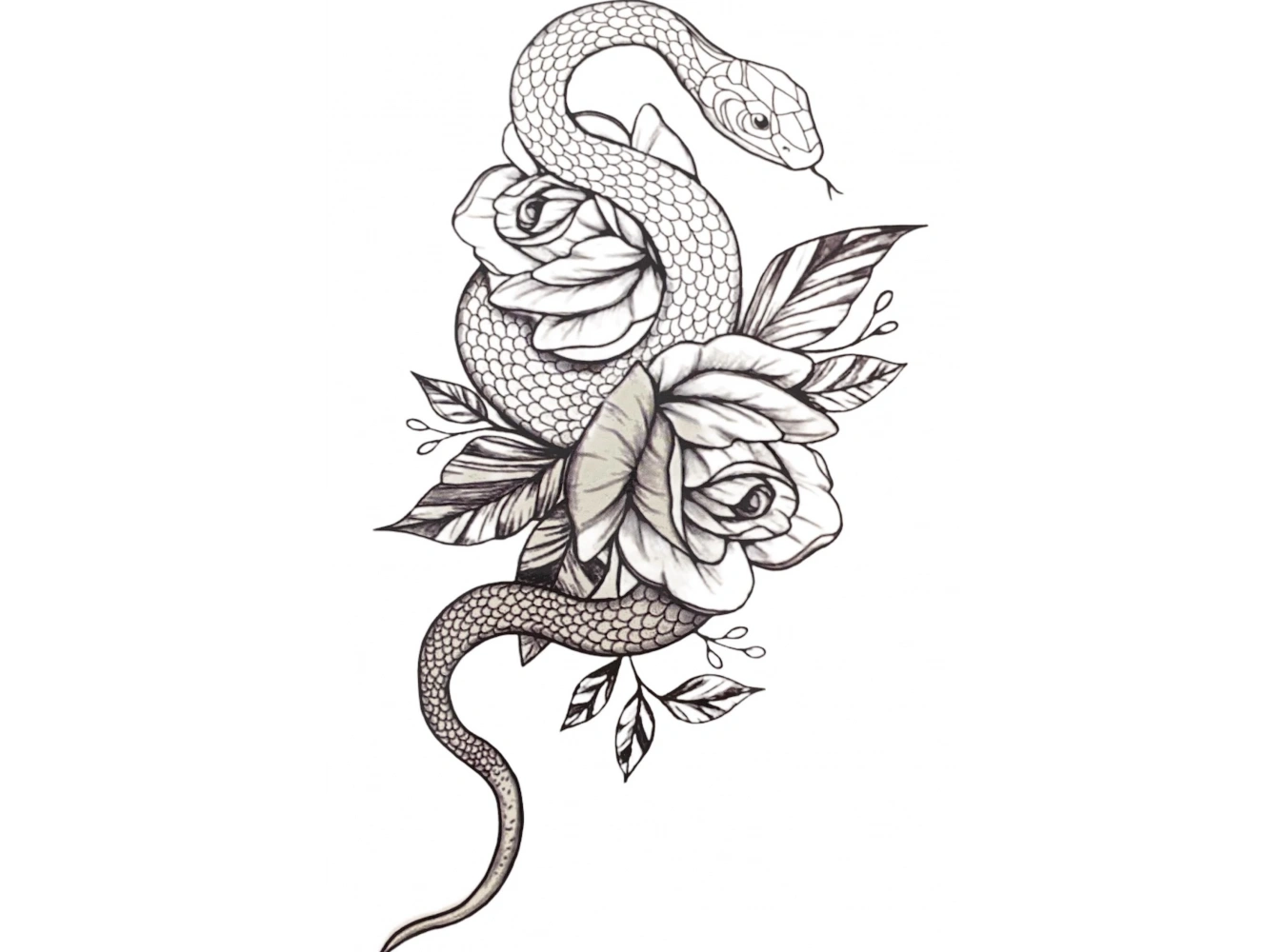 Geçici Yılan Figürlü Dövme Tatto