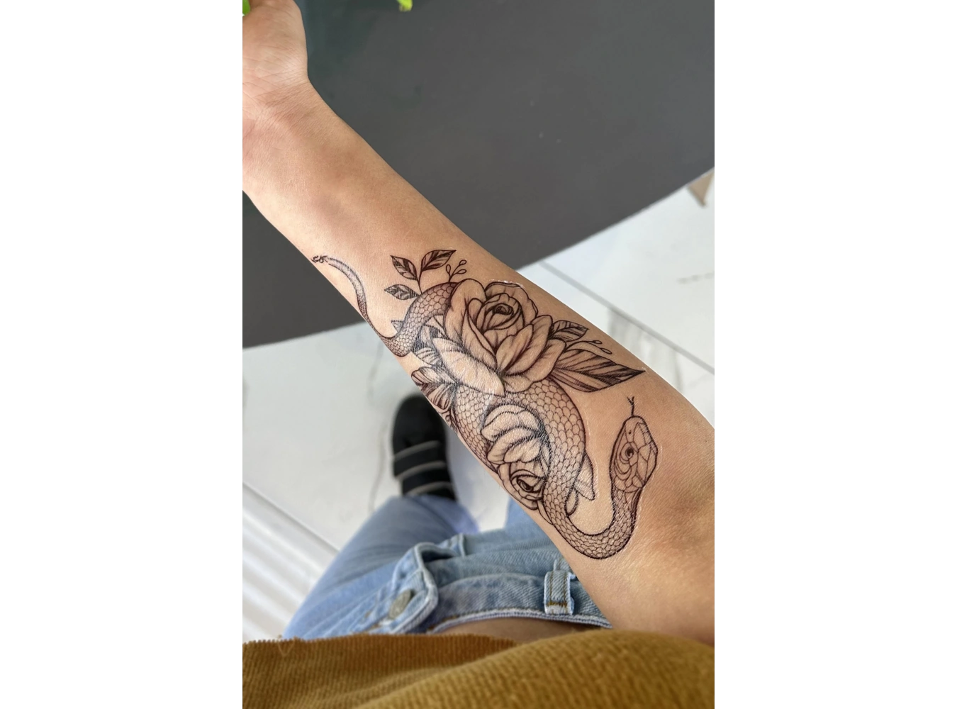 Geçici Yılan Figürlü Dövme Tatto